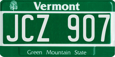 VT license plate JCZ907