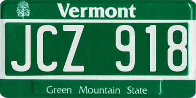 VT license plate JCZ918