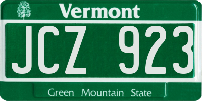VT license plate JCZ923