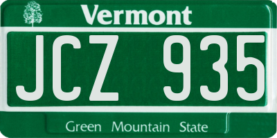 VT license plate JCZ935