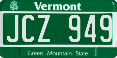VT license plate JCZ949