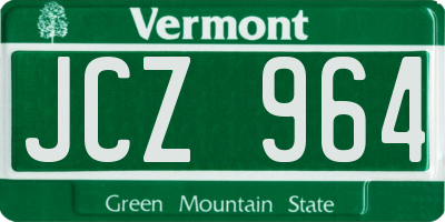 VT license plate JCZ964