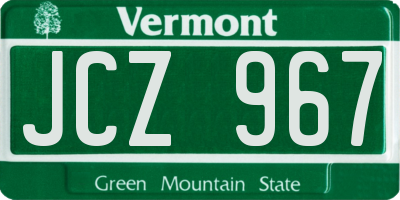 VT license plate JCZ967