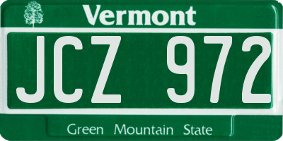 VT license plate JCZ972