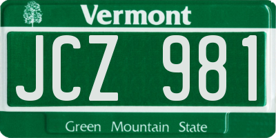 VT license plate JCZ981