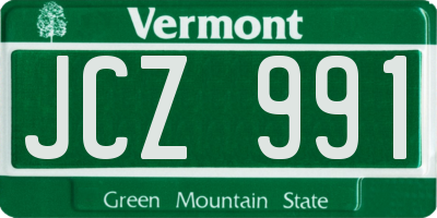 VT license plate JCZ991