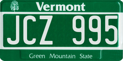 VT license plate JCZ995