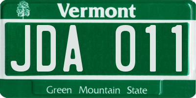 VT license plate JDA011