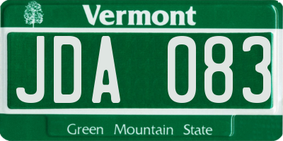 VT license plate JDA083