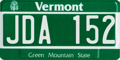 VT license plate JDA152