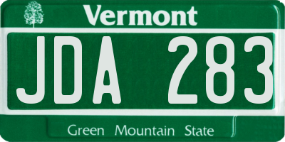 VT license plate JDA283