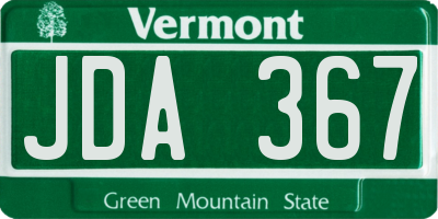 VT license plate JDA367