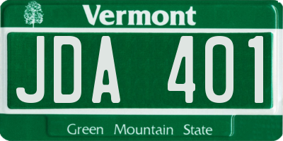 VT license plate JDA401