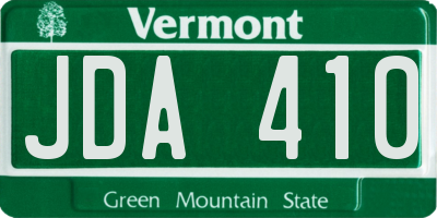 VT license plate JDA410