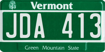 VT license plate JDA413