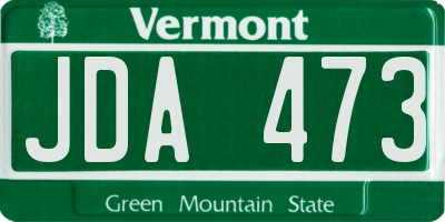 VT license plate JDA473
