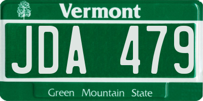 VT license plate JDA479