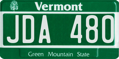 VT license plate JDA480