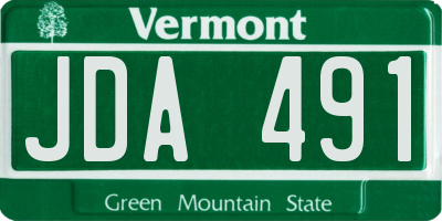 VT license plate JDA491
