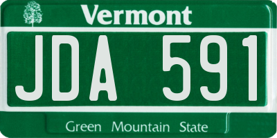 VT license plate JDA591
