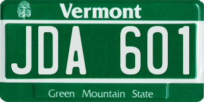 VT license plate JDA601