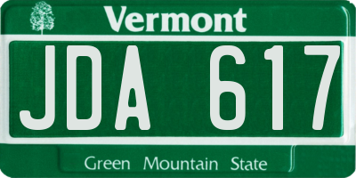 VT license plate JDA617