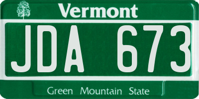 VT license plate JDA673