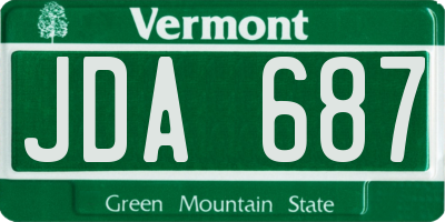 VT license plate JDA687