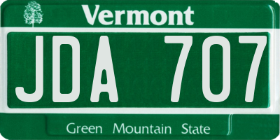VT license plate JDA707