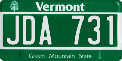VT license plate JDA731