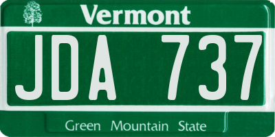 VT license plate JDA737