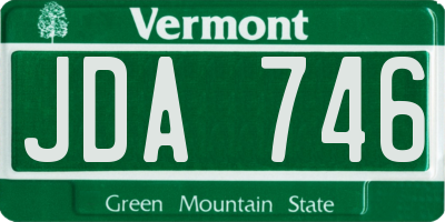 VT license plate JDA746