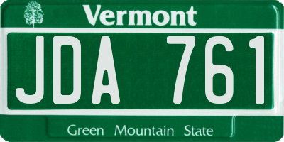 VT license plate JDA761