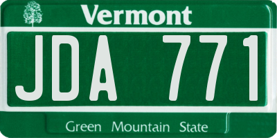 VT license plate JDA771