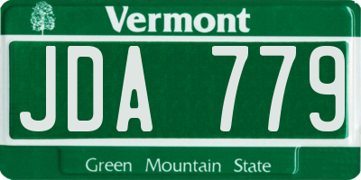 VT license plate JDA779