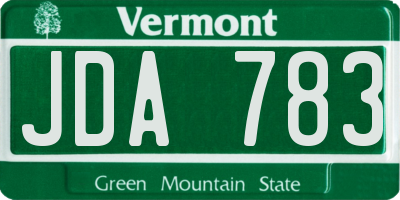 VT license plate JDA783