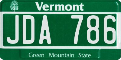 VT license plate JDA786