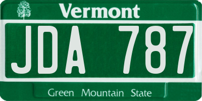 VT license plate JDA787