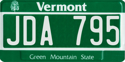 VT license plate JDA795