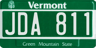 VT license plate JDA811