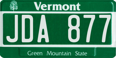 VT license plate JDA877