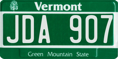 VT license plate JDA907