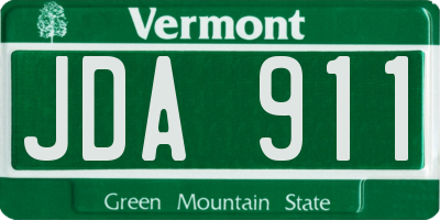 VT license plate JDA911