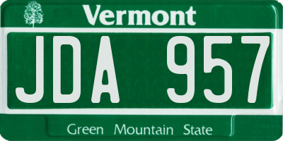 VT license plate JDA957
