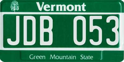 VT license plate JDB053