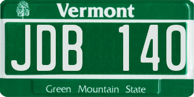 VT license plate JDB140