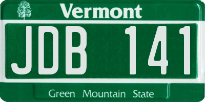 VT license plate JDB141