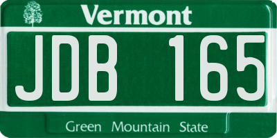 VT license plate JDB165