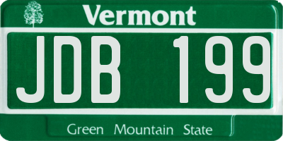 VT license plate JDB199