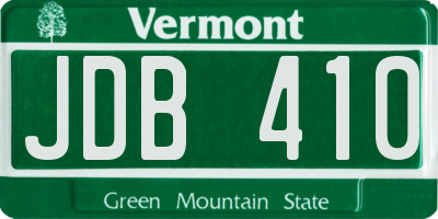VT license plate JDB410